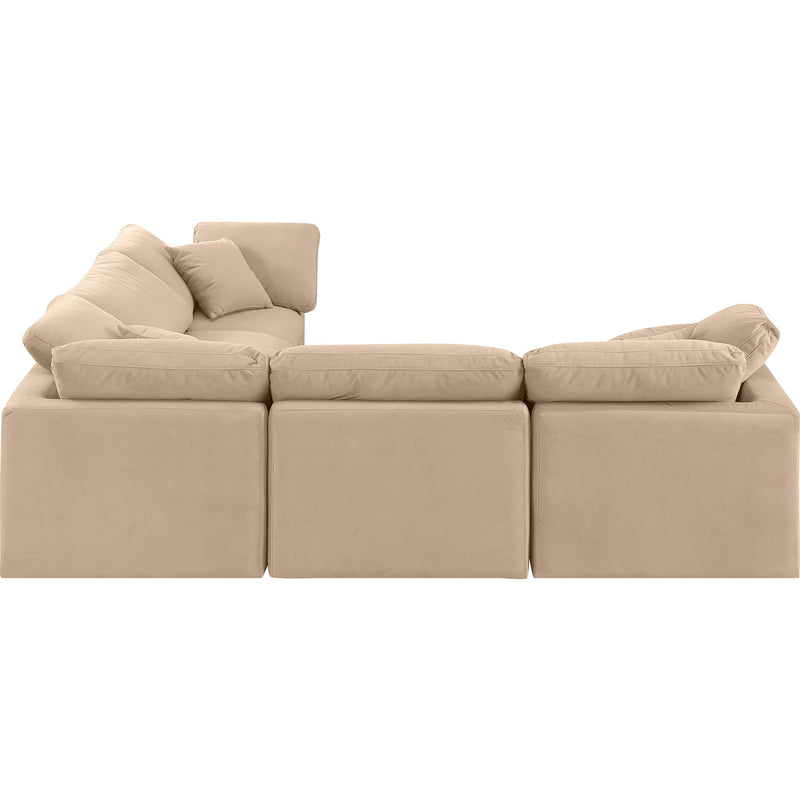 Meridian Indulge Beige Velvet Modular Sectional IMAGE 5