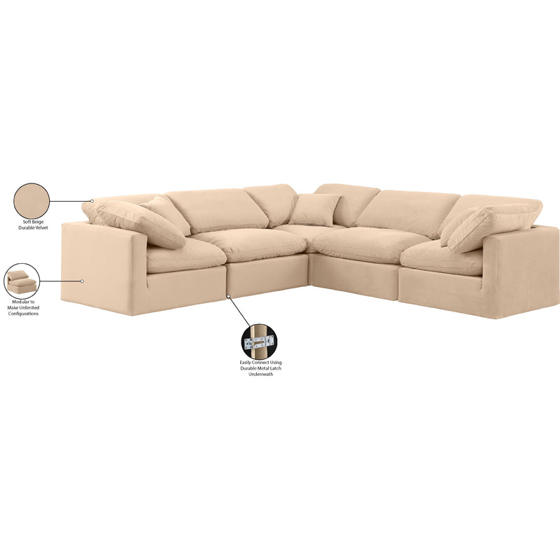 Meridian Indulge Beige Velvet Modular Sectional IMAGE 9