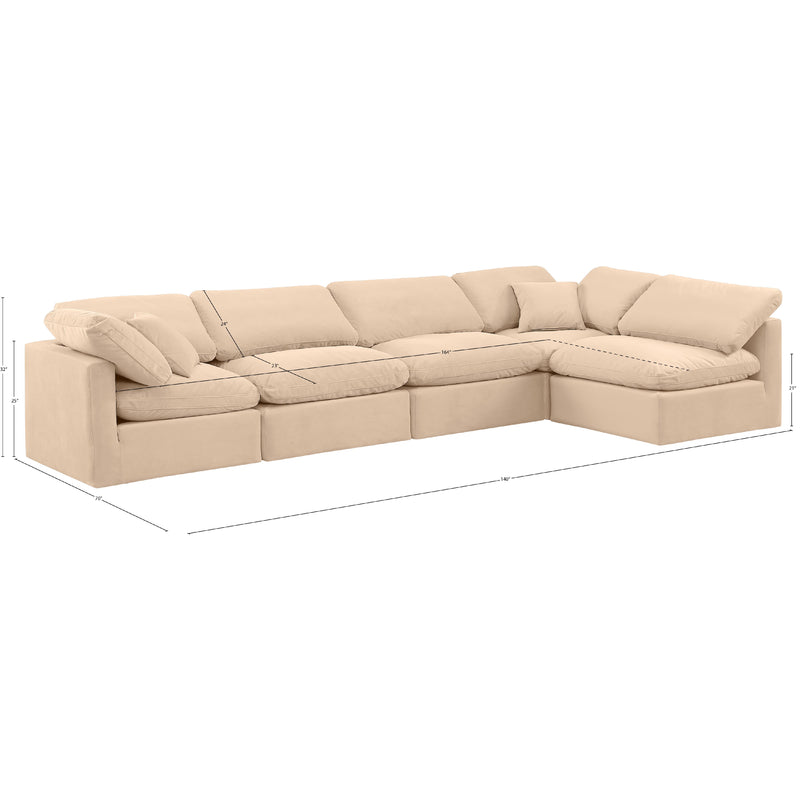Meridian Indulge Beige Velvet Modular Sectional IMAGE 10