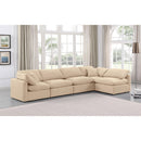 Meridian Indulge Beige Velvet Modular Sectional IMAGE 2