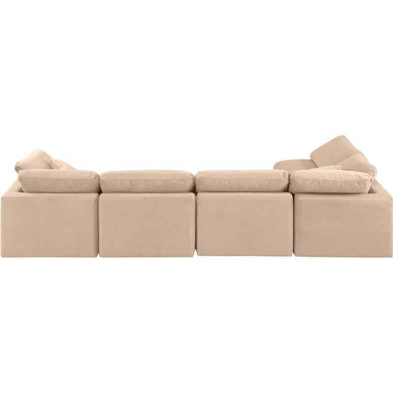 Meridian Indulge Beige Velvet Modular Sectional IMAGE 3