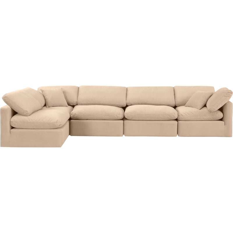 Meridian Indulge Beige Velvet Modular Sectional IMAGE 4