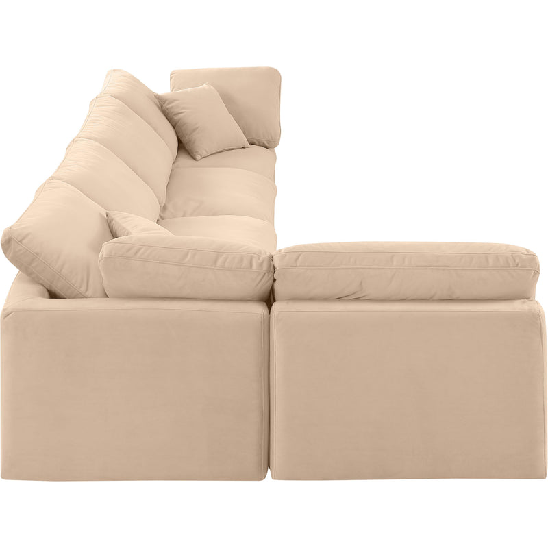 Meridian Indulge Beige Velvet Modular Sectional IMAGE 5