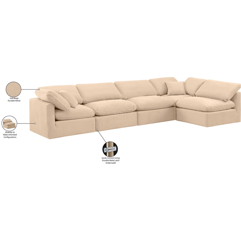 Meridian Indulge Beige Velvet Modular Sectional IMAGE 9