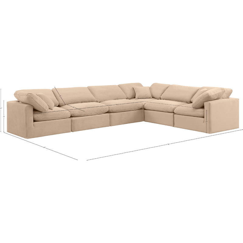 Meridian Indulge Beige Velvet Modular Sectional IMAGE 10