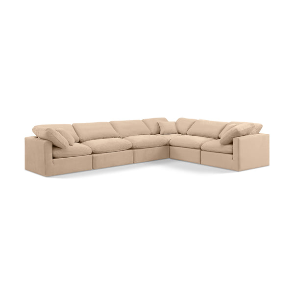 Meridian Indulge Beige Velvet Modular Sectional IMAGE 1