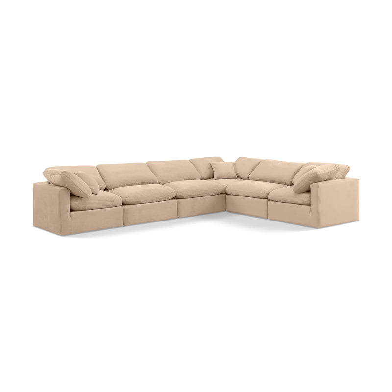 Meridian Indulge Beige Velvet Modular Sectional IMAGE 1