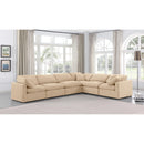 Meridian Indulge Beige Velvet Modular Sectional IMAGE 2