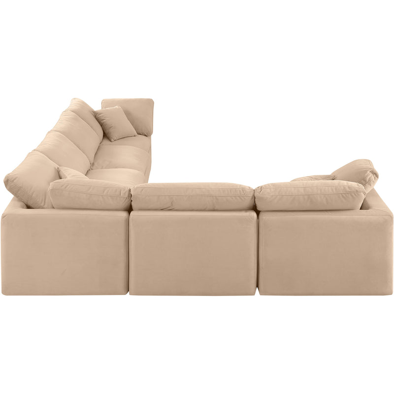 Meridian Indulge Beige Velvet Modular Sectional IMAGE 5
