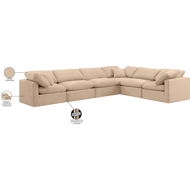 Meridian Indulge Beige Velvet Modular Sectional IMAGE 9