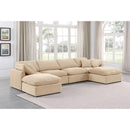 Meridian Indulge Beige Velvet Modular Sectional IMAGE 2