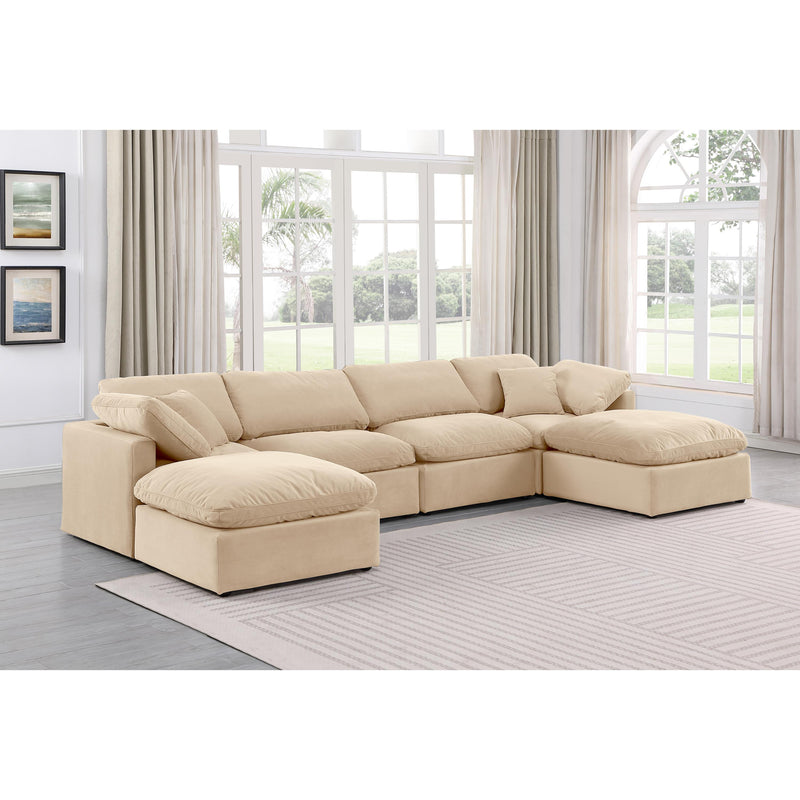 Meridian Indulge Beige Velvet Modular Sectional IMAGE 2