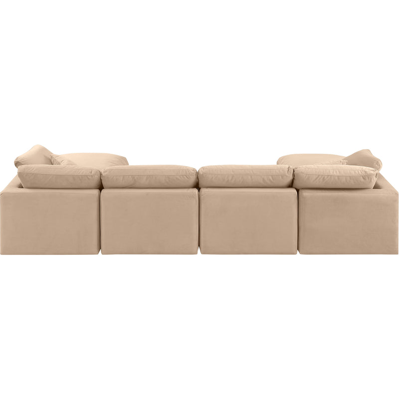 Meridian Indulge Beige Velvet Modular Sectional IMAGE 3
