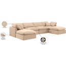 Meridian Indulge Beige Velvet Modular Sectional IMAGE 7