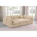 Meridian Indulge Beige Velvet Modular Sectional IMAGE 2