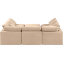 Meridian Indulge Beige Velvet Modular Sectional IMAGE 3