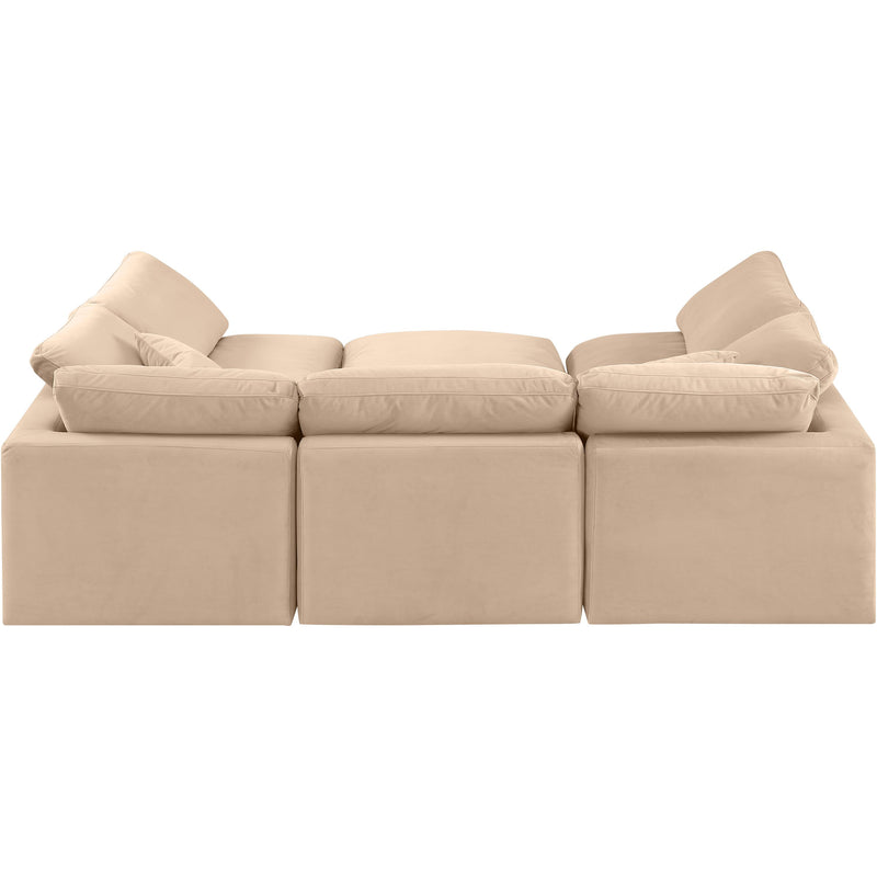 Meridian Indulge Beige Velvet Modular Sectional IMAGE 3