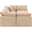 Meridian Indulge Beige Velvet Modular Sectional IMAGE 5
