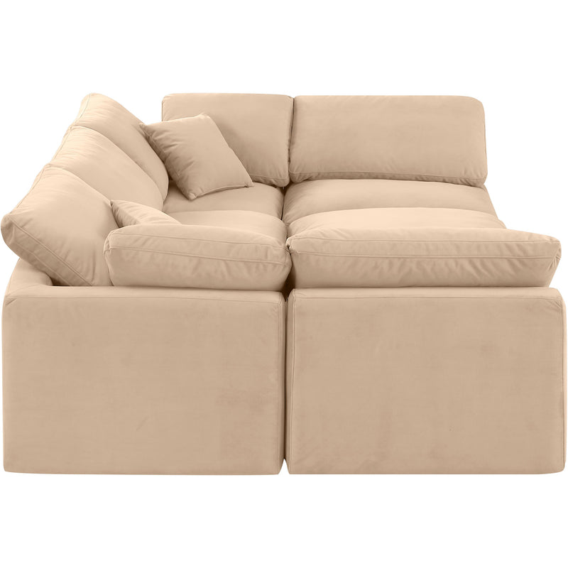 Meridian Indulge Beige Velvet Modular Sectional IMAGE 5