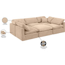 Meridian Indulge Beige Velvet Modular Sectional IMAGE 8