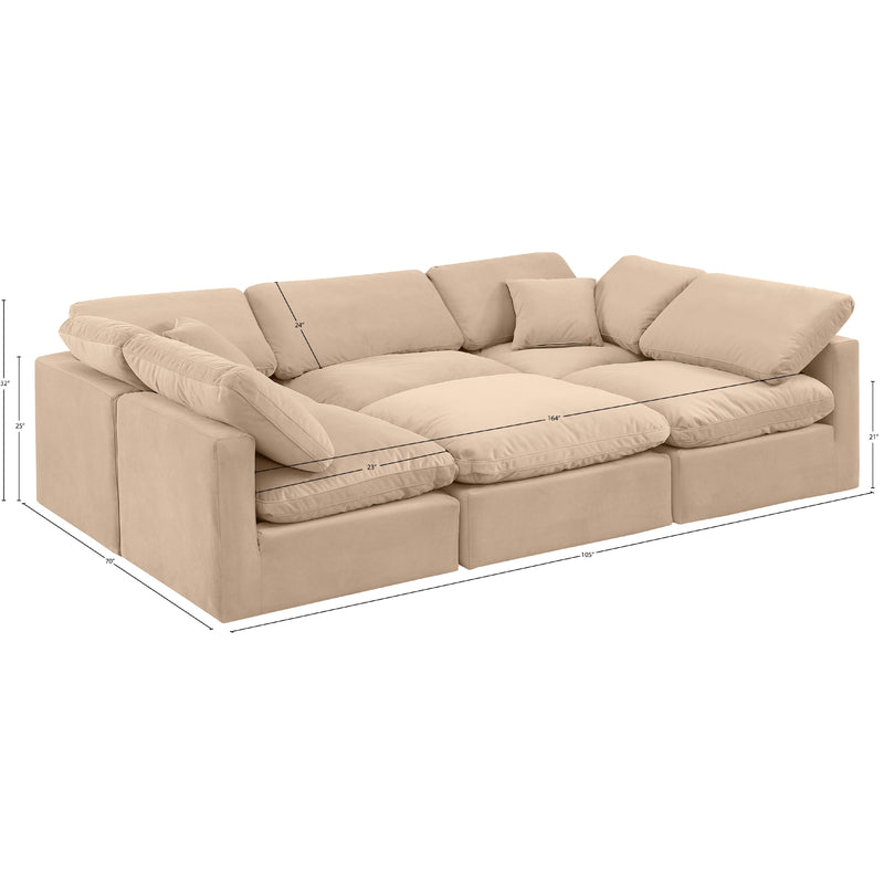 Meridian Indulge Beige Velvet Modular Sectional IMAGE 9