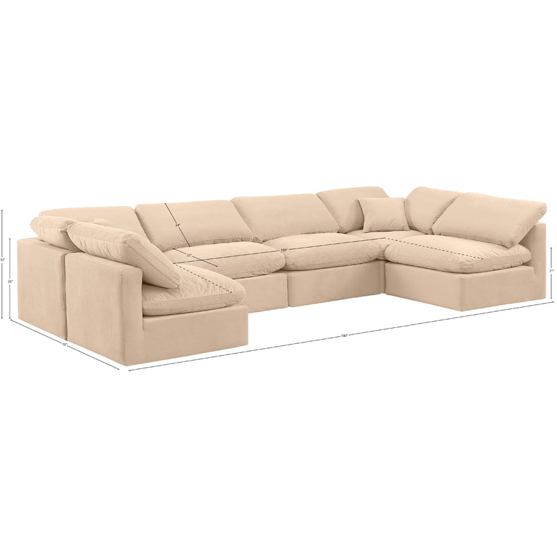 Meridian Indulge Beige Velvet Modular Sectional IMAGE 10