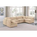 Meridian Indulge Beige Velvet Modular Sectional IMAGE 2