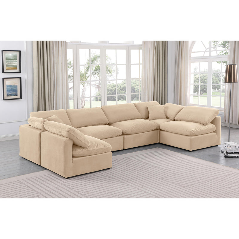 Meridian Indulge Beige Velvet Modular Sectional IMAGE 2