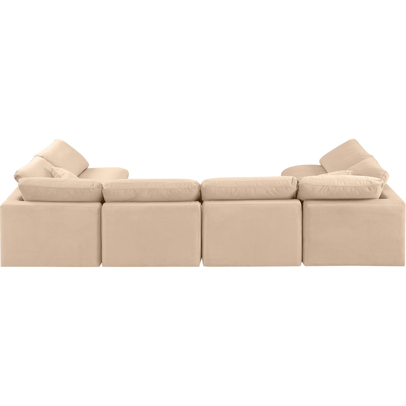 Meridian Indulge Beige Velvet Modular Sectional IMAGE 3