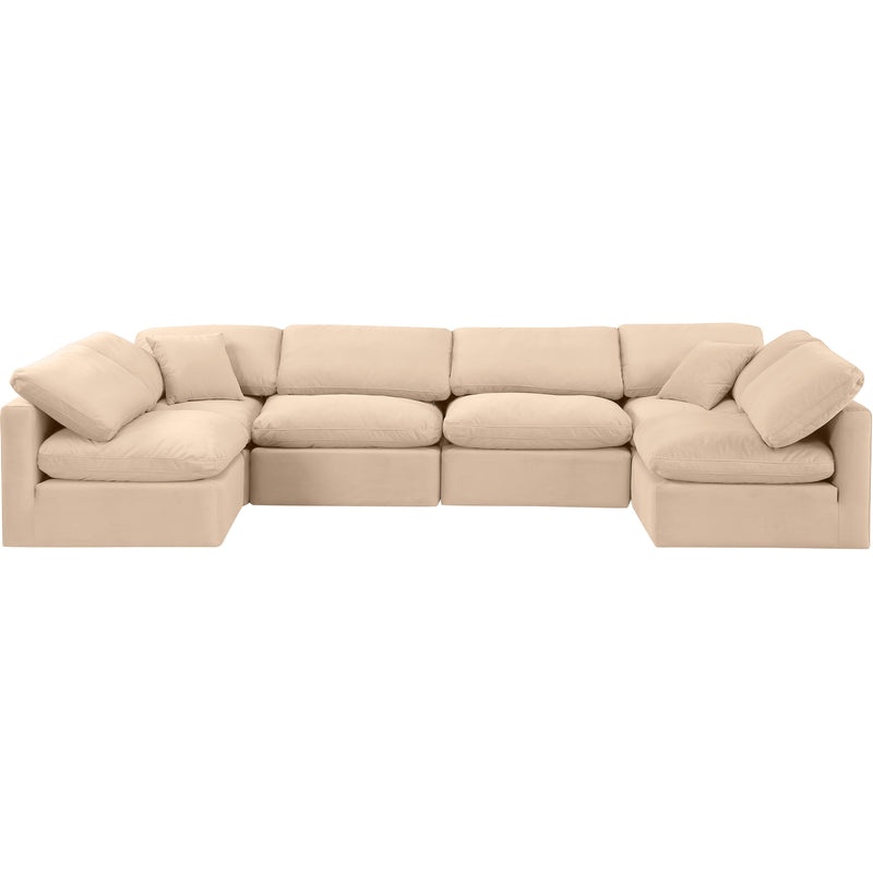 Meridian Indulge Beige Velvet Modular Sectional IMAGE 4
