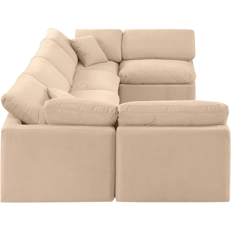 Meridian Indulge Beige Velvet Modular Sectional IMAGE 5