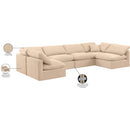 Meridian Indulge Beige Velvet Modular Sectional IMAGE 9