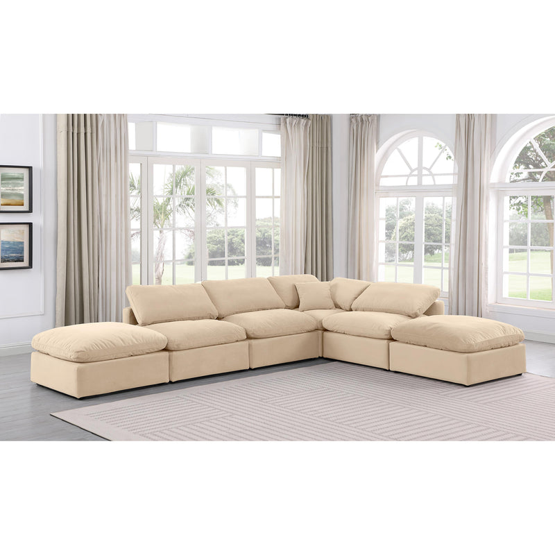 Meridian Indulge Beige Velvet Modular Sectional IMAGE 2