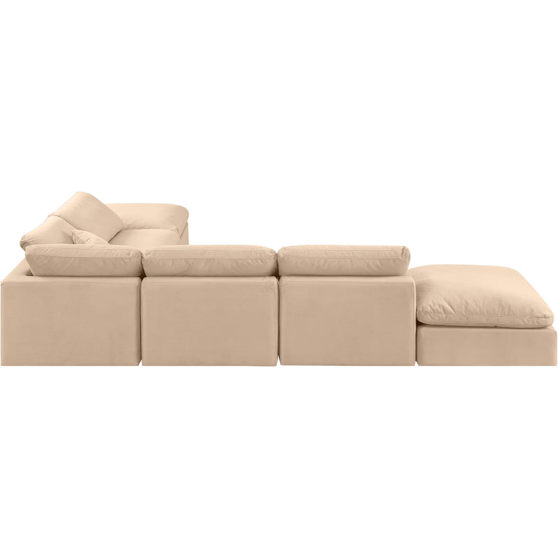 Meridian Indulge Beige Velvet Modular Sectional IMAGE 3