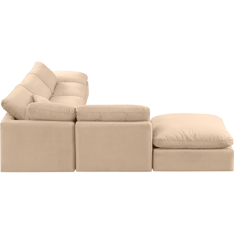 Meridian Indulge Beige Velvet Modular Sectional IMAGE 5