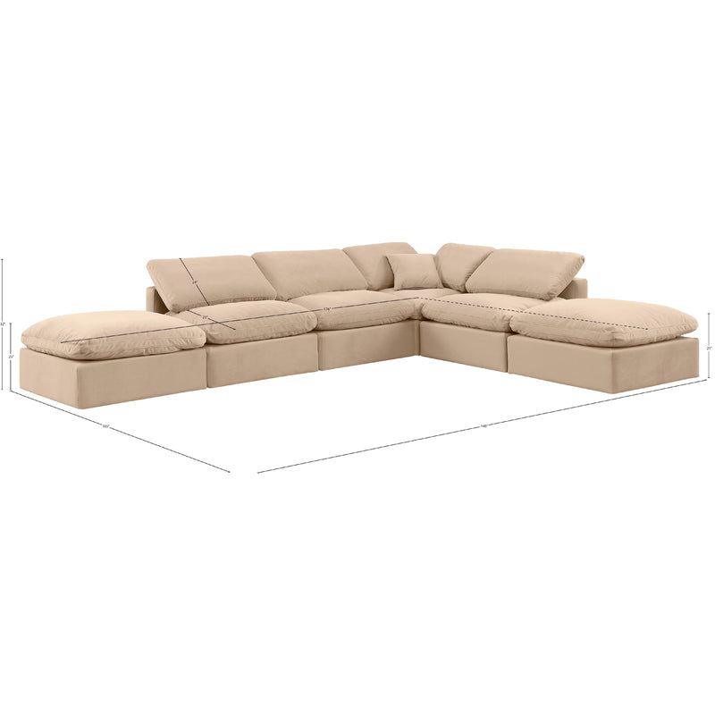 Meridian Indulge Beige Velvet Modular Sectional IMAGE 9