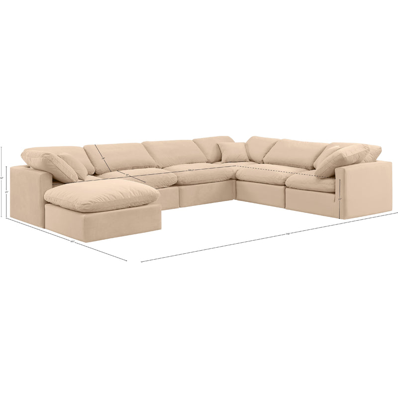 Meridian Indulge Beige Velvet Modular Sectional IMAGE 10