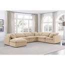 Meridian Indulge Beige Velvet Modular Sectional IMAGE 2