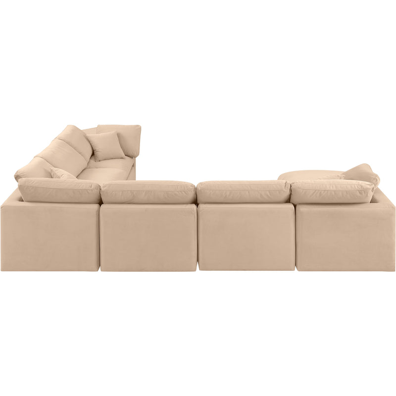 Meridian Indulge Beige Velvet Modular Sectional IMAGE 3
