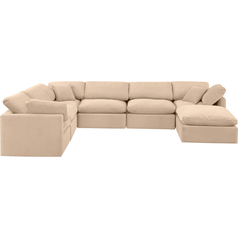 Meridian Indulge Beige Velvet Modular Sectional IMAGE 4