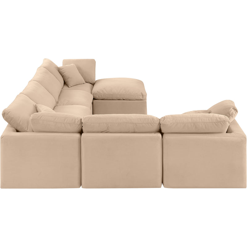 Meridian Indulge Beige Velvet Modular Sectional IMAGE 5