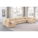 Meridian Indulge Beige Velvet Modular Sectional IMAGE 2