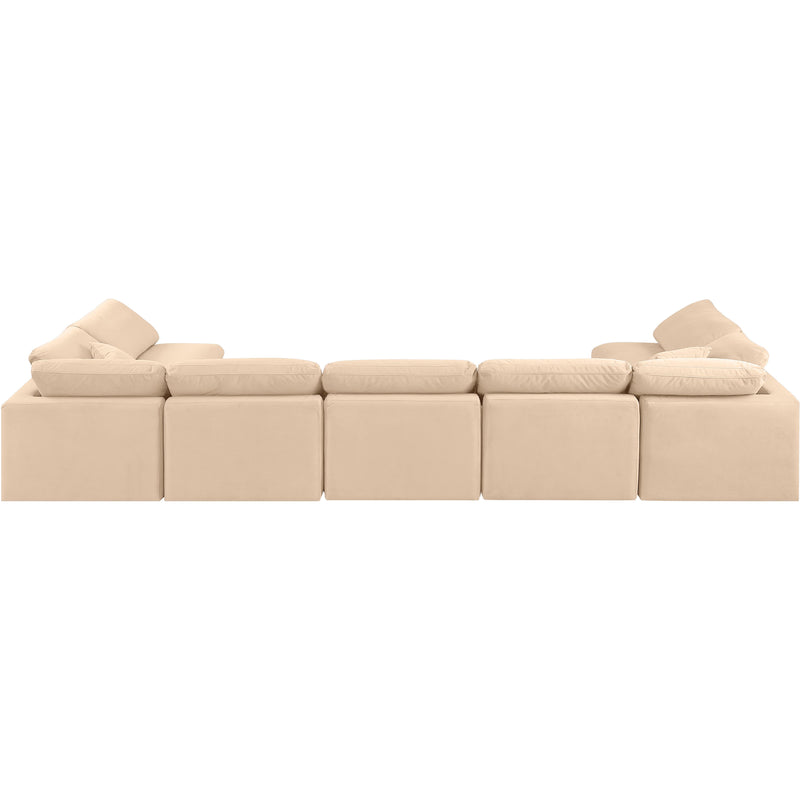 Meridian Indulge Beige Velvet Modular Sectional IMAGE 3