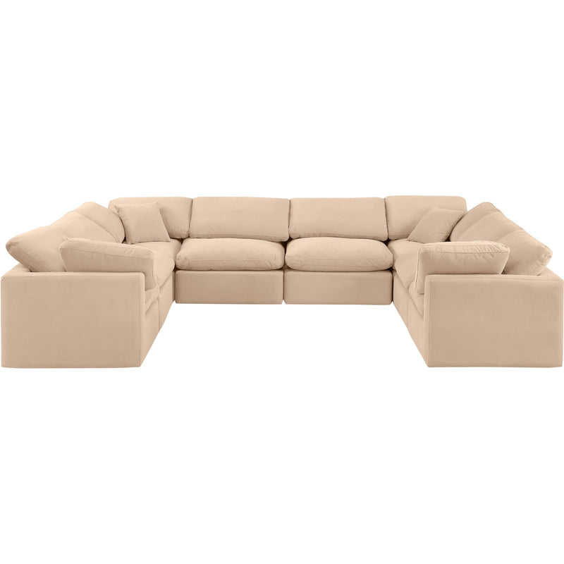 Meridian Indulge Beige Velvet Modular Sectional IMAGE 4