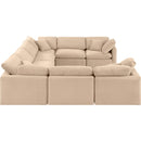 Meridian Indulge Beige Velvet Modular Sectional IMAGE 5