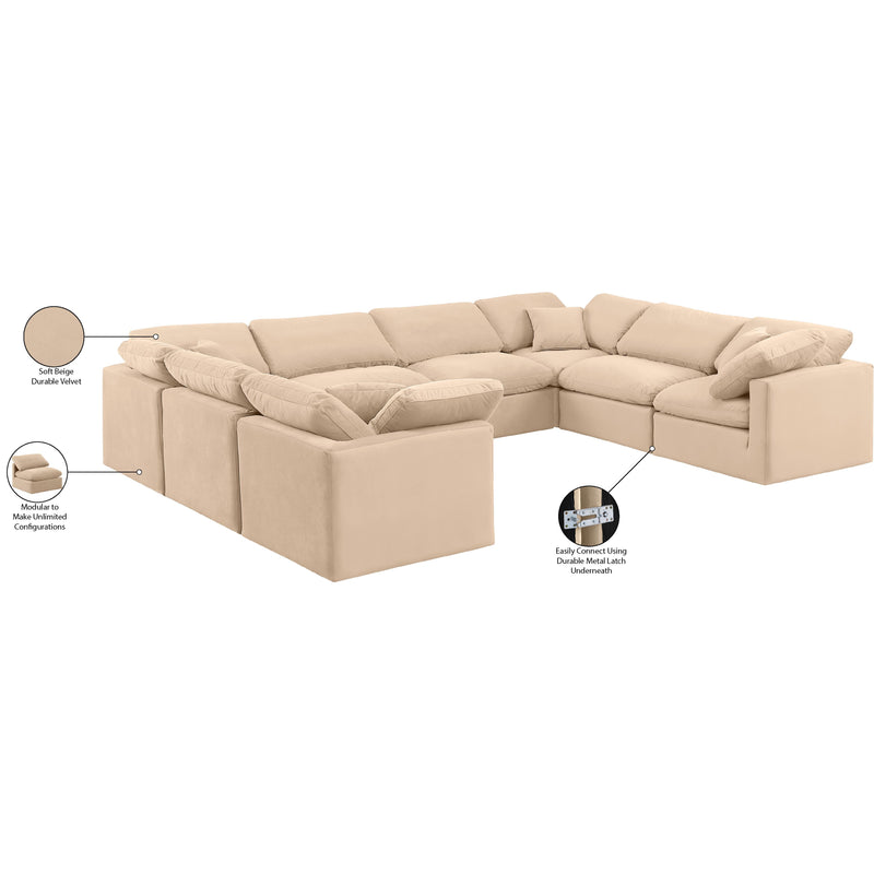 Meridian Indulge Beige Velvet Modular Sectional IMAGE 9