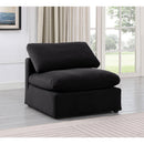 Meridian Indulge Black Velvet Armless Chair IMAGE 2
