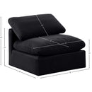 Meridian Indulge Black Velvet Armless Chair IMAGE 9