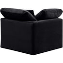 Meridian Indulge Black Velvet Corner Chair IMAGE 3