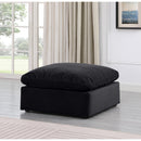 Meridian Indulge Black Velvet Ottoman IMAGE 2